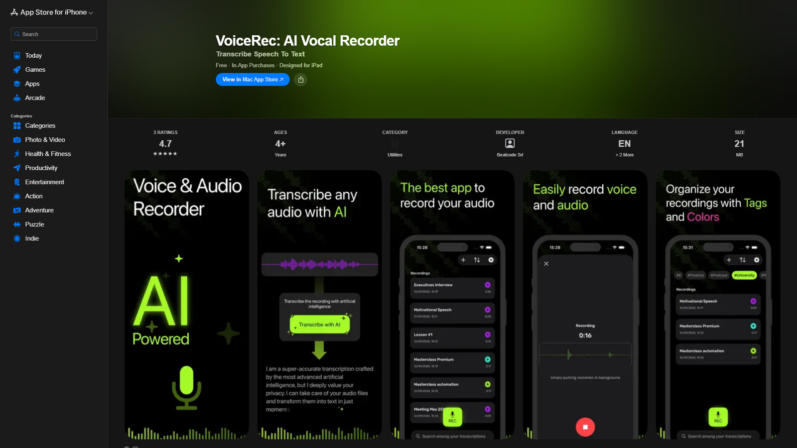VoiceRec AI Vocal Recorder — интерфейс нейросети VoiceRec AI Vocal Recorder — интерфейс нейросети