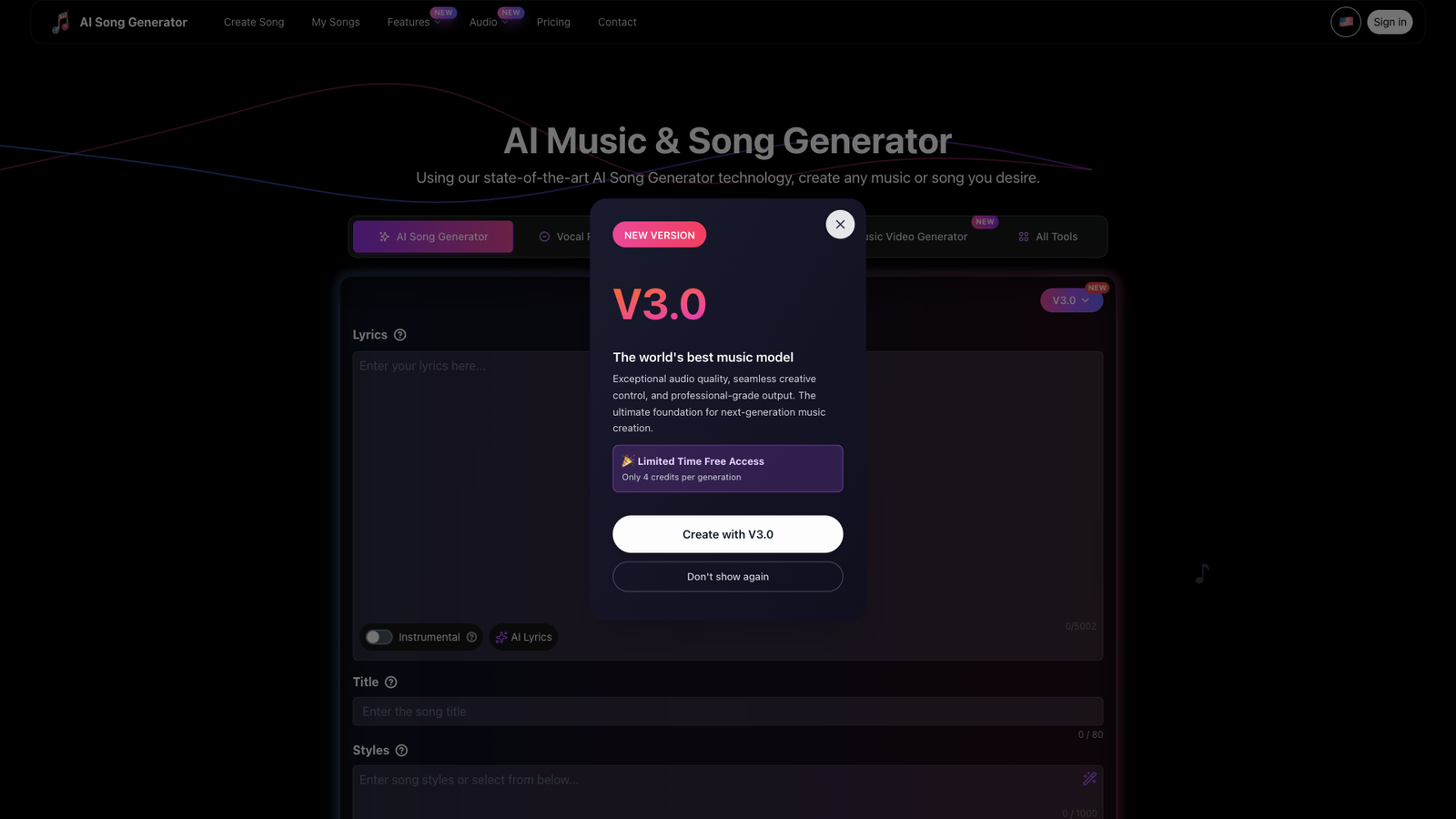 AI Song Generator — интерфейс нейросети AI Song Generator — интерфейс нейросети