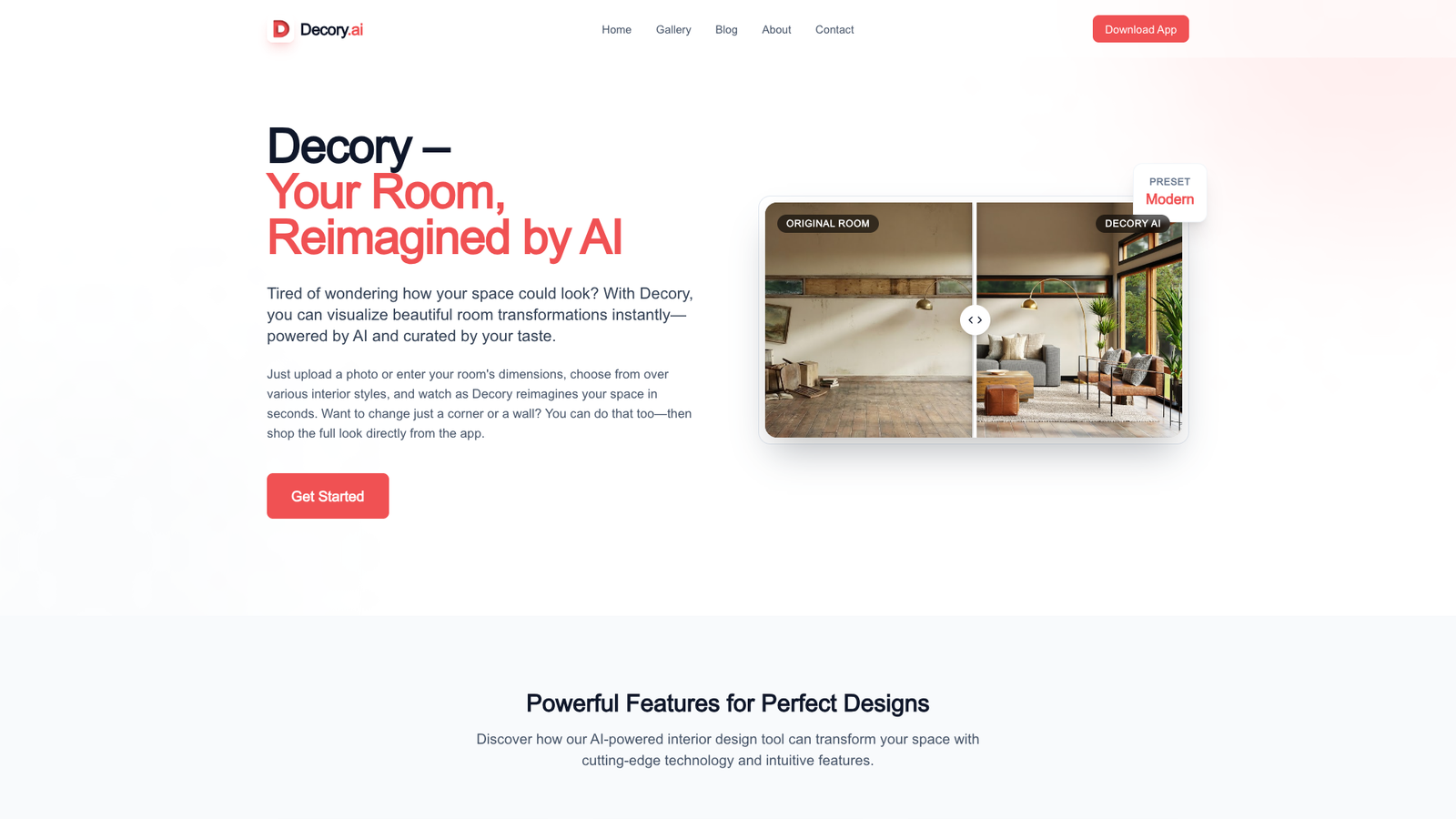 Decory — интерфейс нейросети