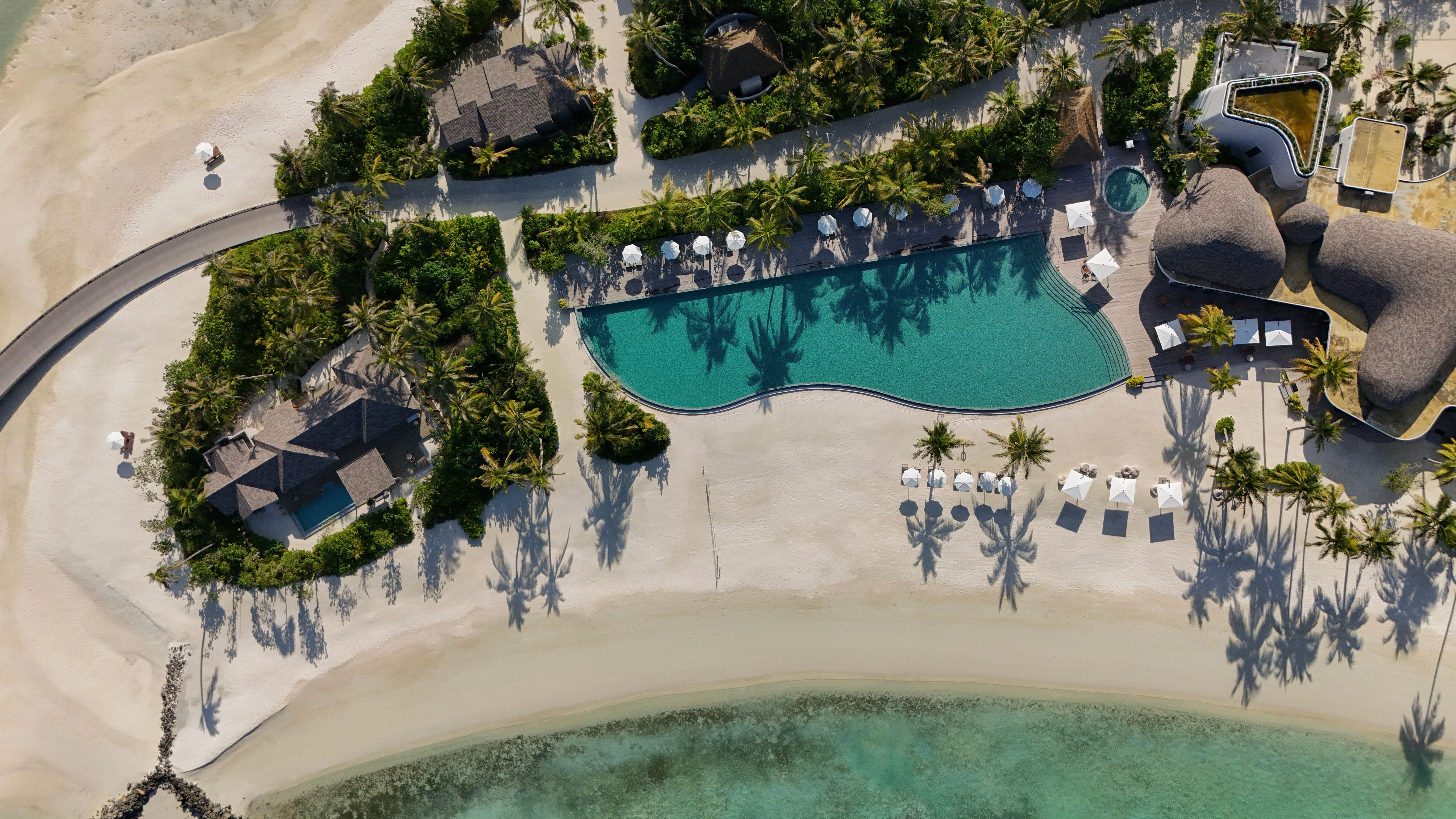 Aerial Shot ananea Madivaru Maldives.