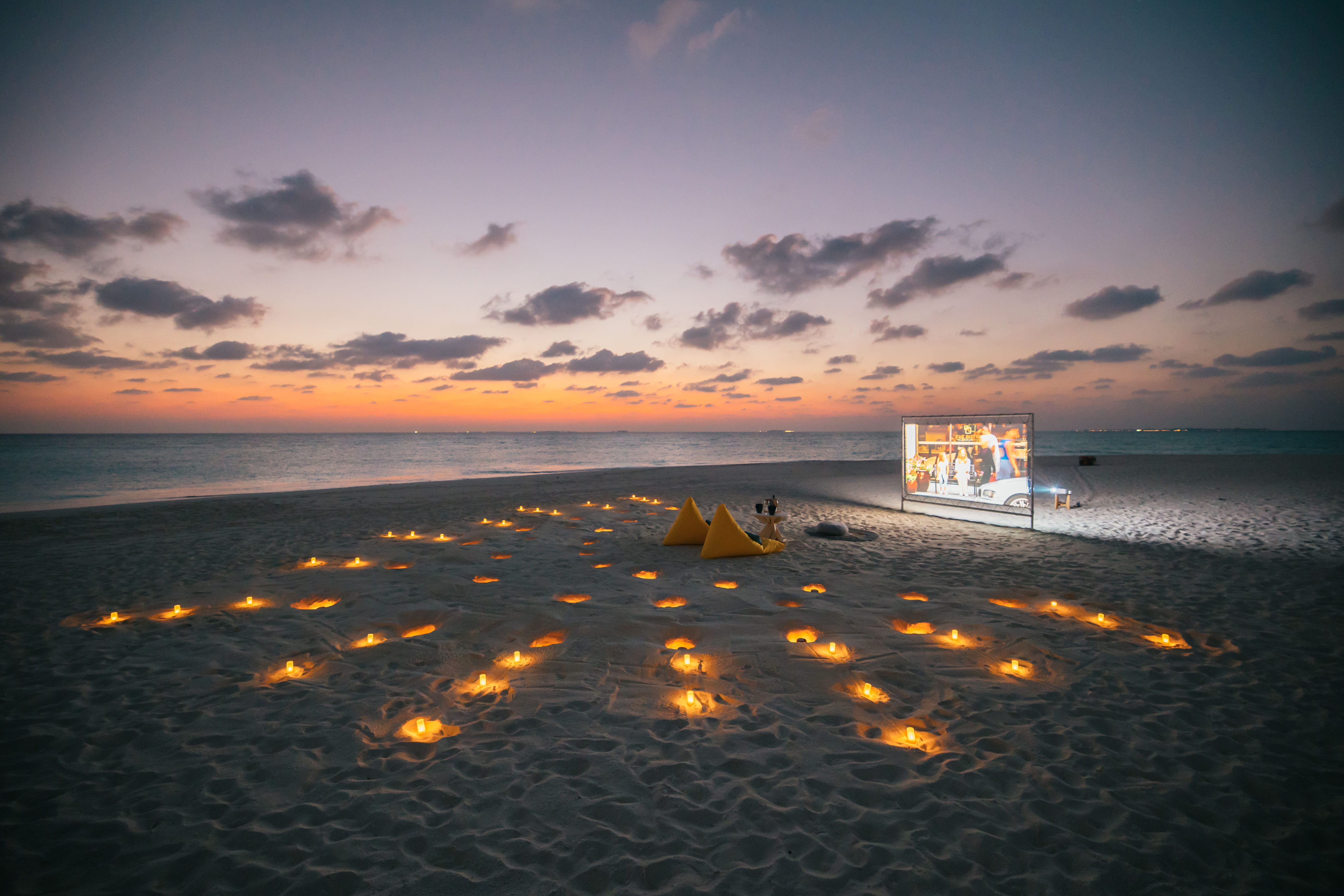 Open-Air-Cinema auf der Sandbank