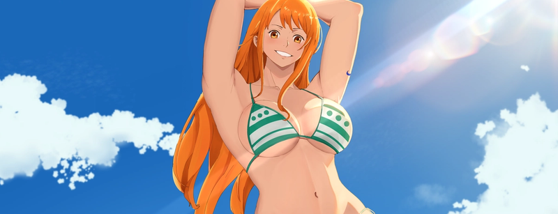 Artwork of Nami – Summer Beach  | One Piece Fanart — Illustration — by Xyro