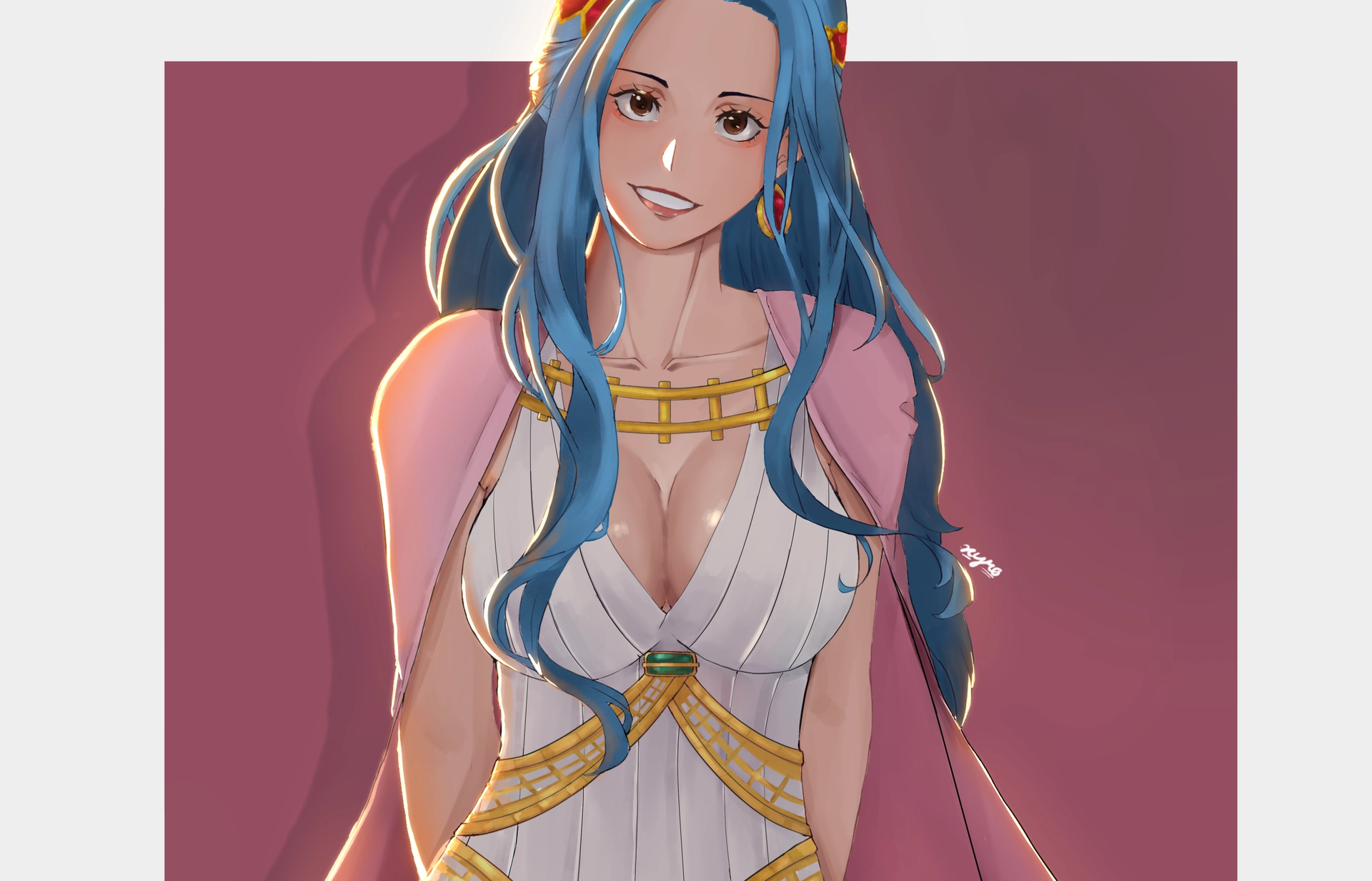Artwork of Princess Nefertari Vivi – Arabasta Royal Attire Character Illustration | One Piece — Illustration — by Xyro