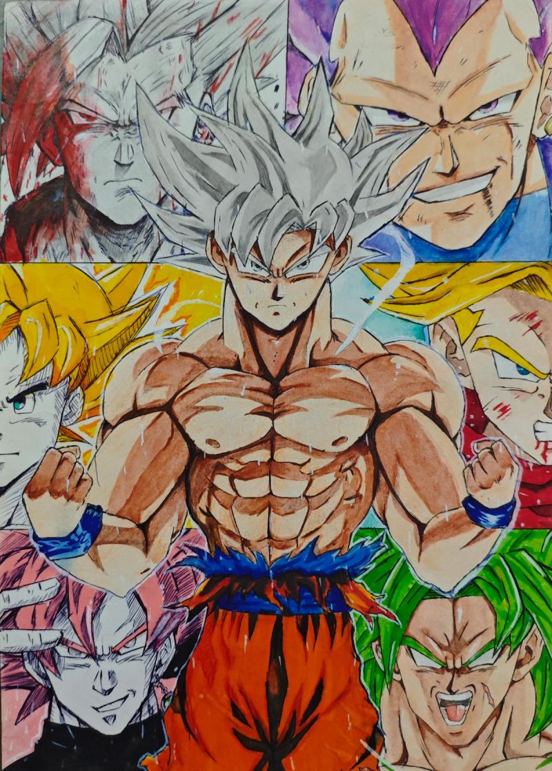 Dragon Ball Collage | Dragon Ball Super Watercolor Fan Art