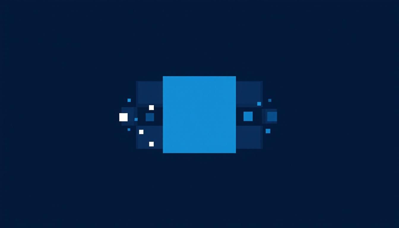 Minimal editorial graphic of a single solid electric blue square with twelve faint smaller squares fanning out from it, representing one set producing many episodes.