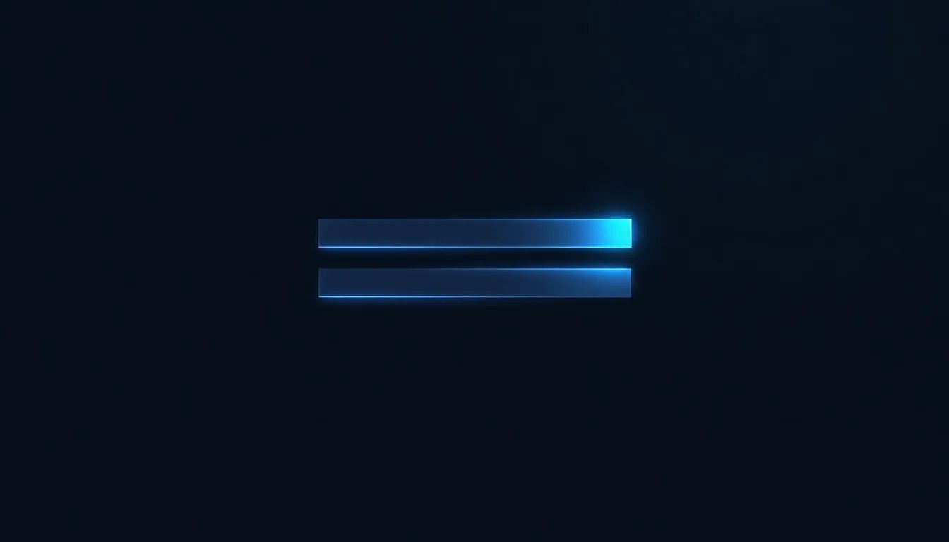 Stacked horizontal bars glowing electric blue on deep navy, representing the itemized lines of a video production quote