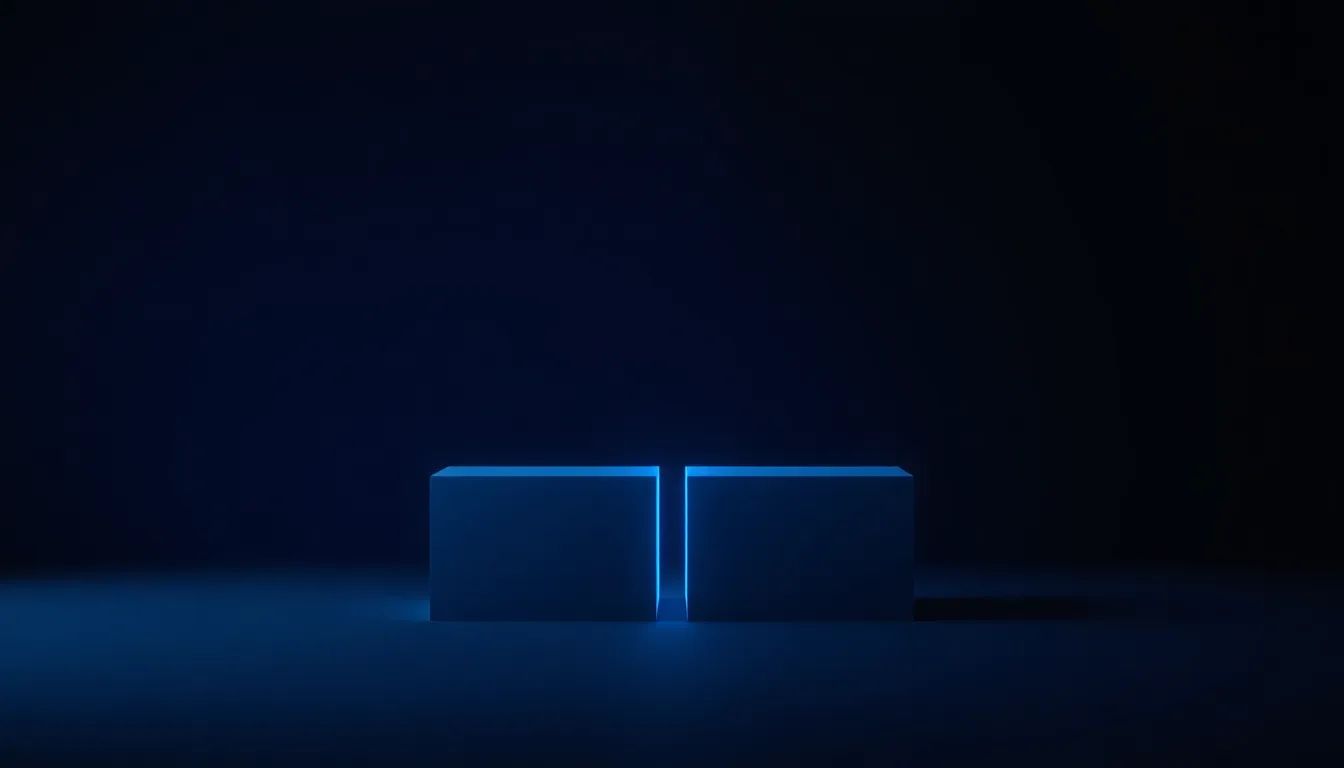 Two blue blocks of different widths but near-equal height side by side on deep navy, showing a short and a long film costing almost the same