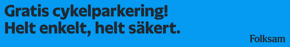 Gratis cykelparkering! Helt enkelt, helt säkert. Folksam
