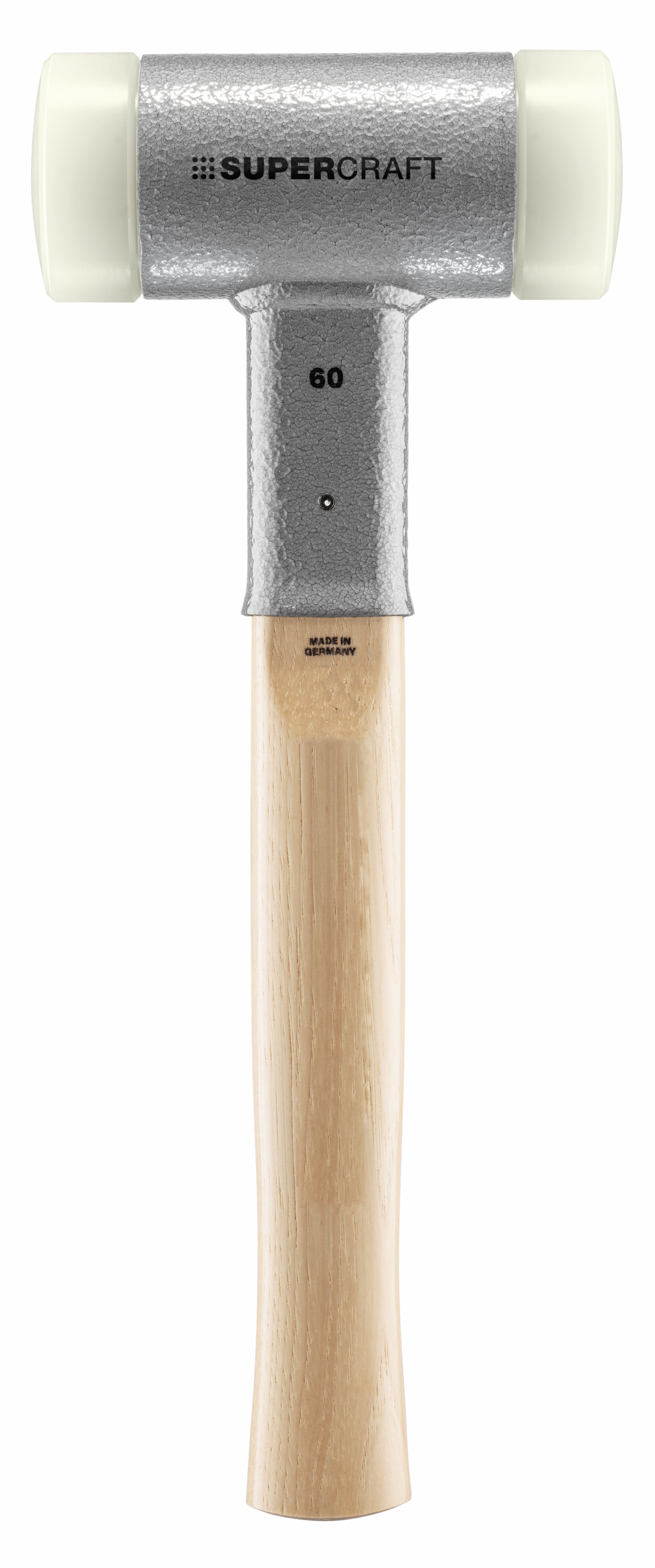 Schonhammer rückschlagfrei mit Hickorystiel und weißen Nylonköpfen