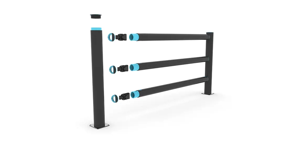 iFlex Pedestrian Barrier 3 Rail Cold Storage