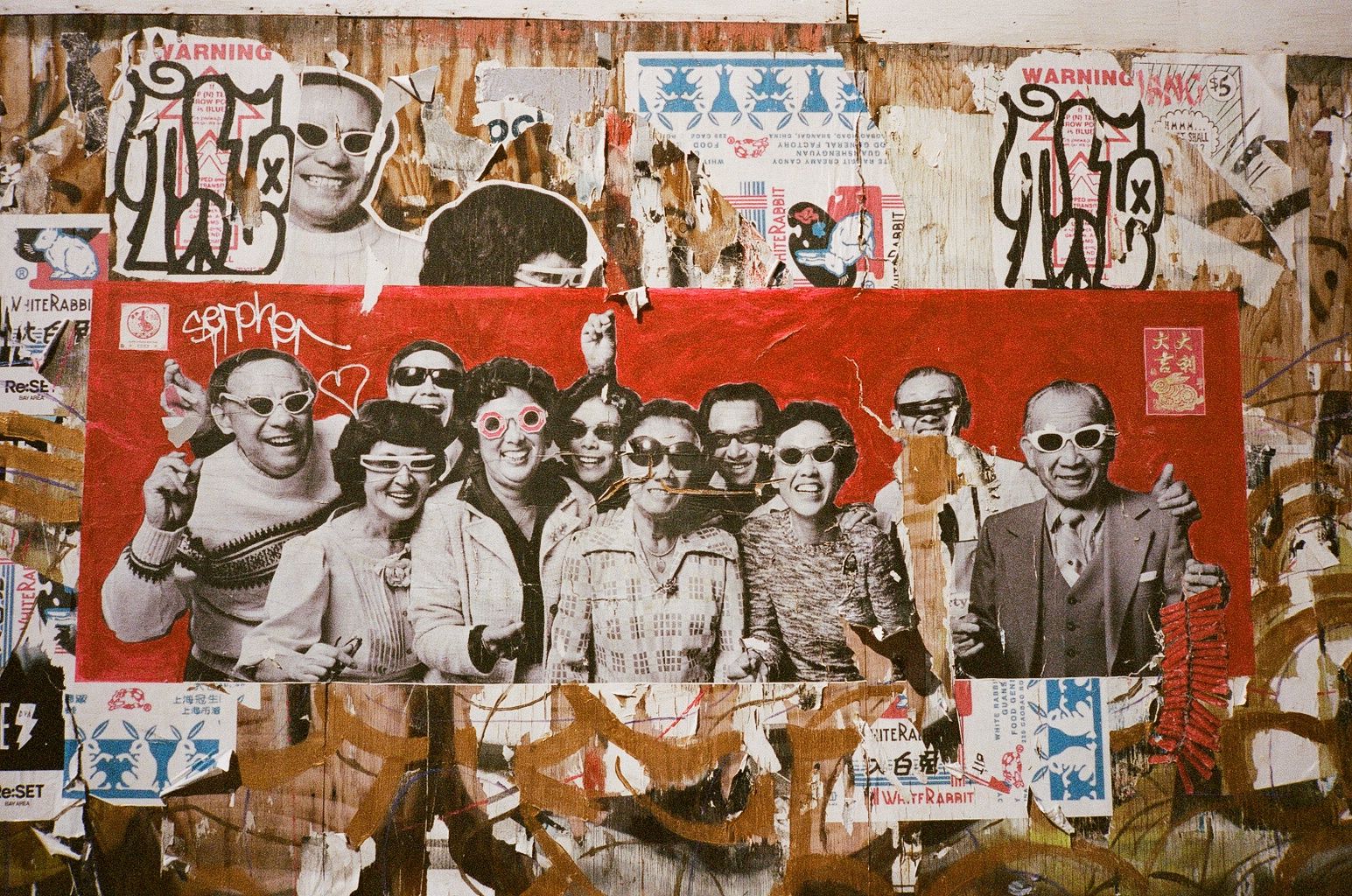 Street art with Asian elders