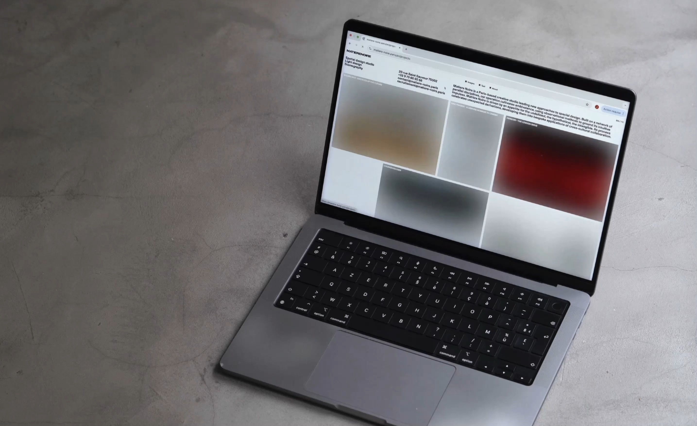 Matière noire desktop website