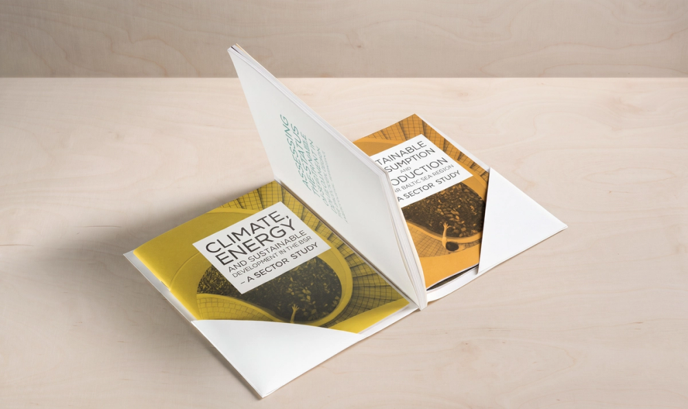 Opened annual report with an insert