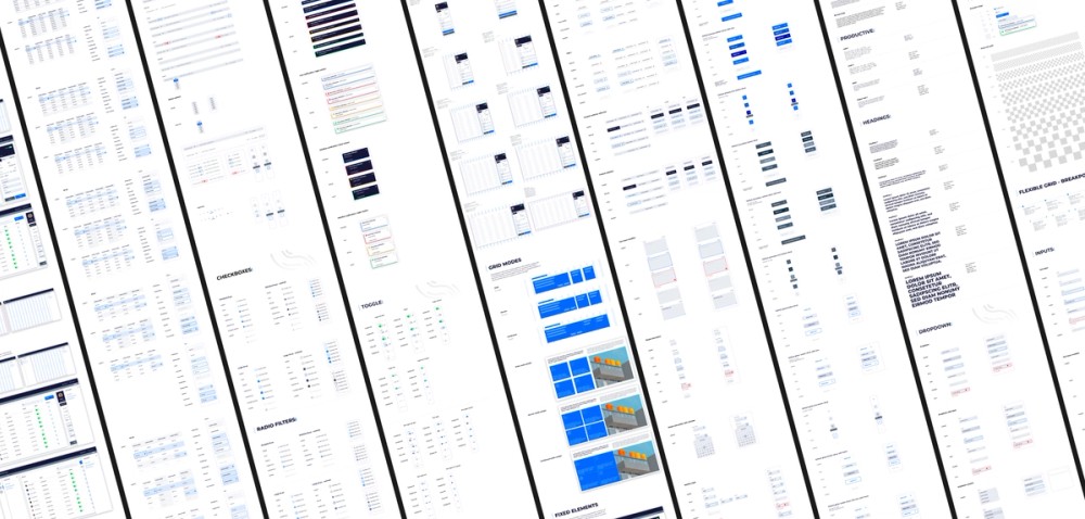 Novacura design system boards: toggles, tables and form fields