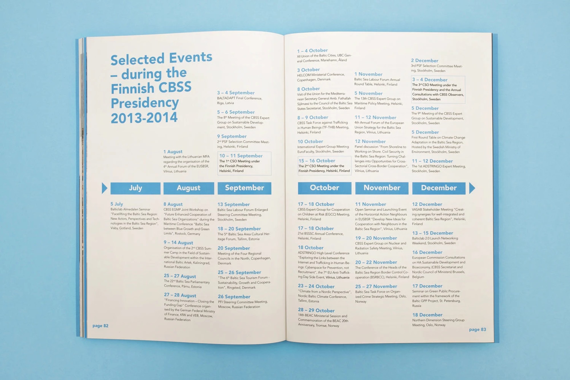 Timeline of events during the Finnish presidency
