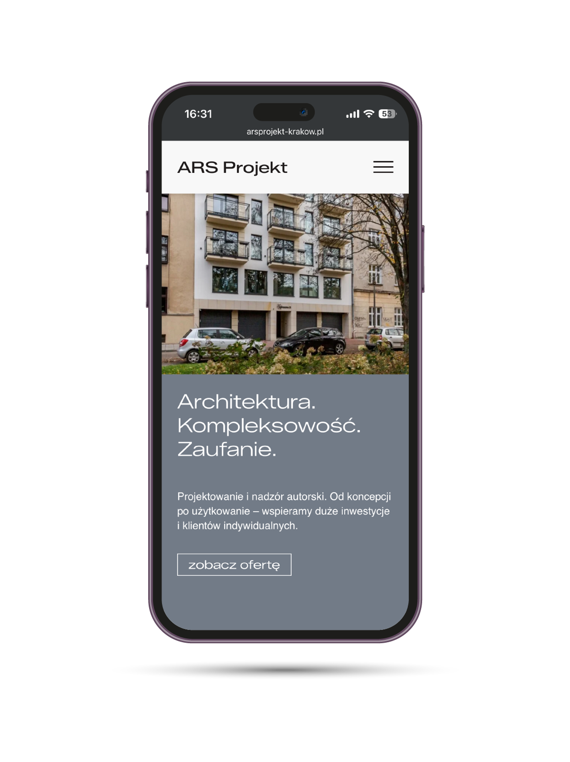 layout strony home ars projekt