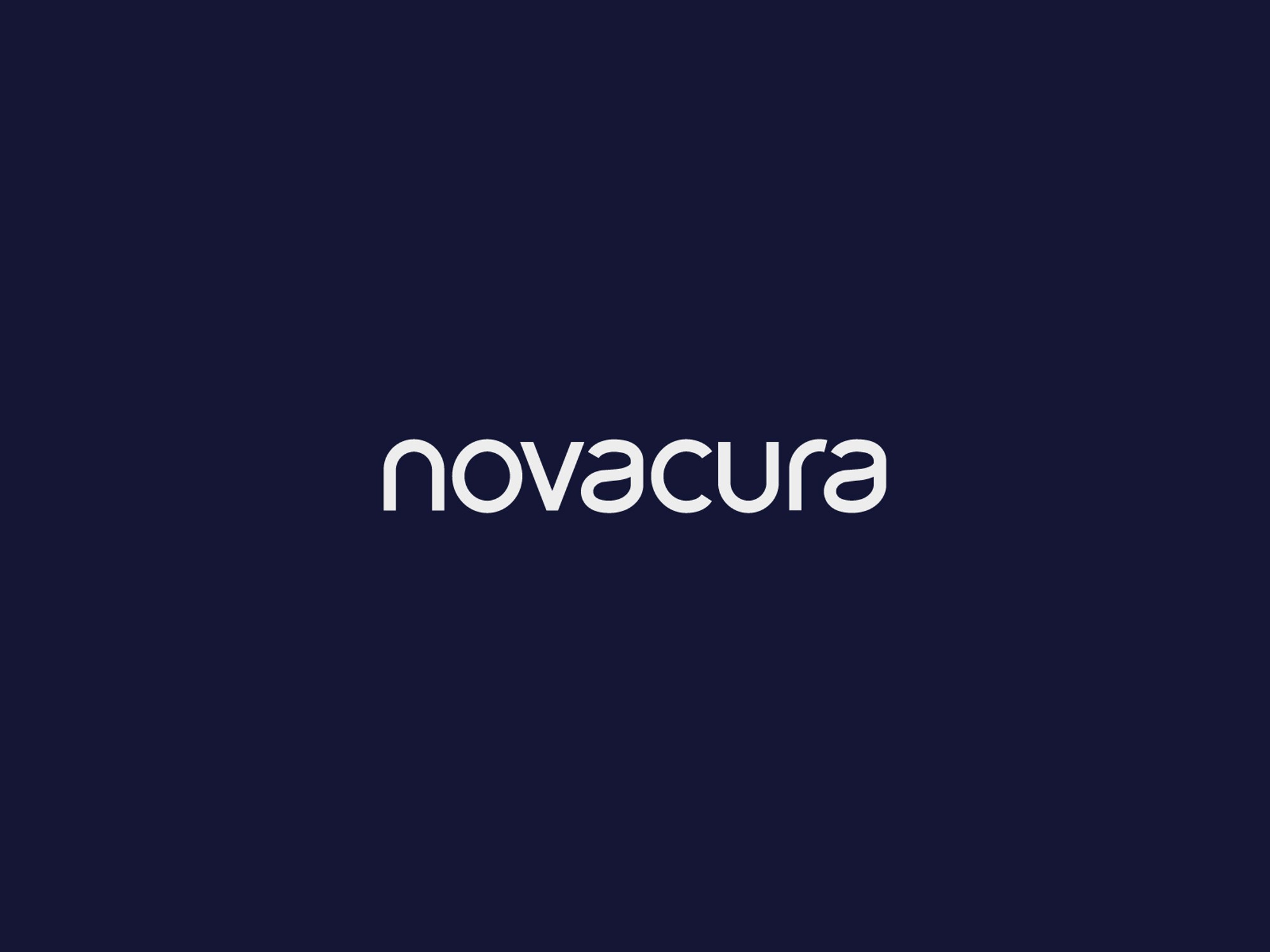 The Novacura logo on a navy background