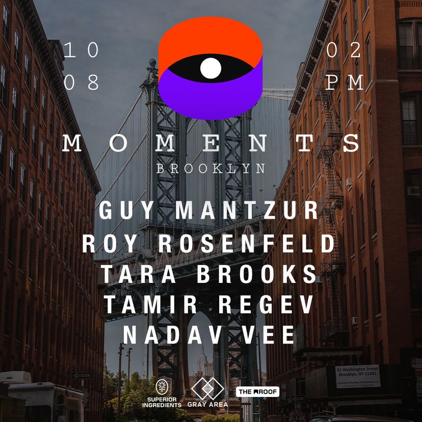 Moments Brooklyn with Guy Mantzur, Roy Rosenfeld & Tara Brooks event artwork