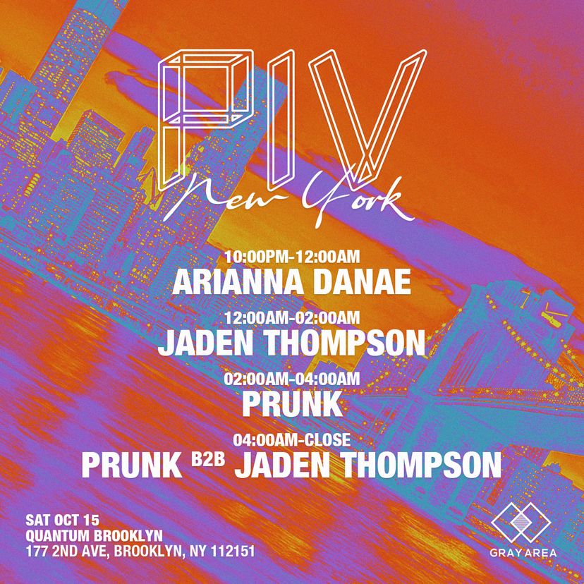 PIV Records New York Showcase: Prunk & Jaden Thompson event artwork
