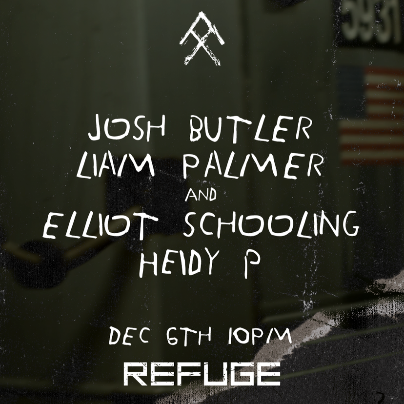 Josh Butler, Liam Palmer + Elliot Schooling & Heidy P event artwork