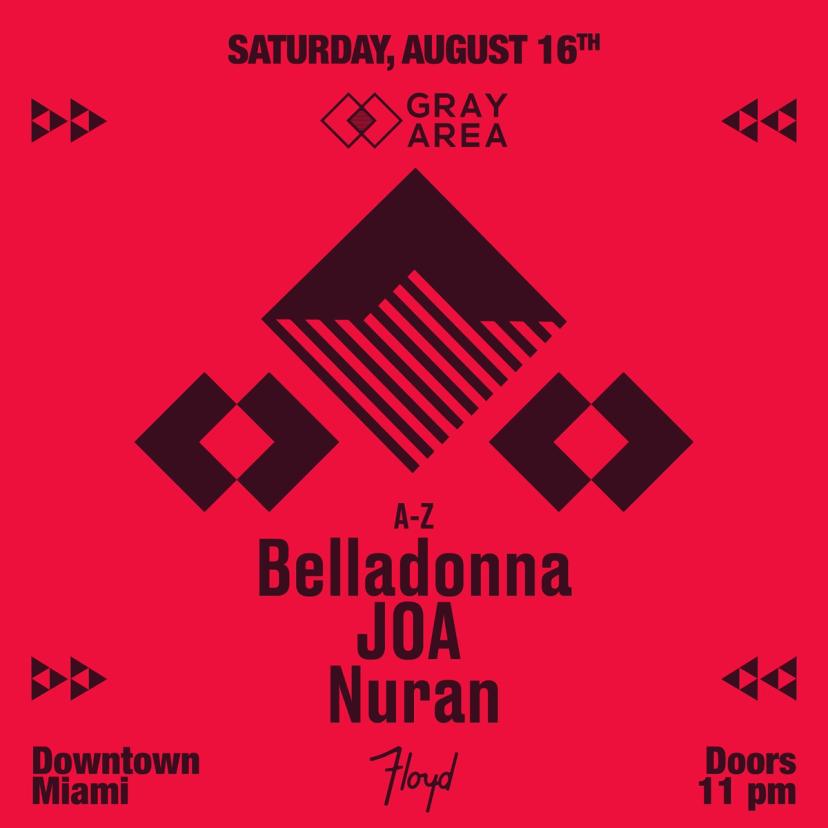 Belladonna, JOA & Nuran event artwork