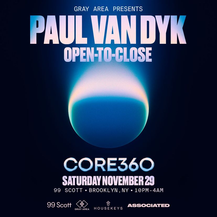 Paul Van Dyk: CORE 360 Open-to-Close event artwork