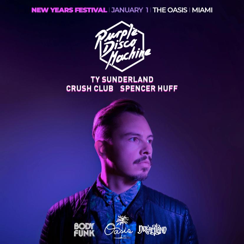 Purple Disco Machine Miami event artwork