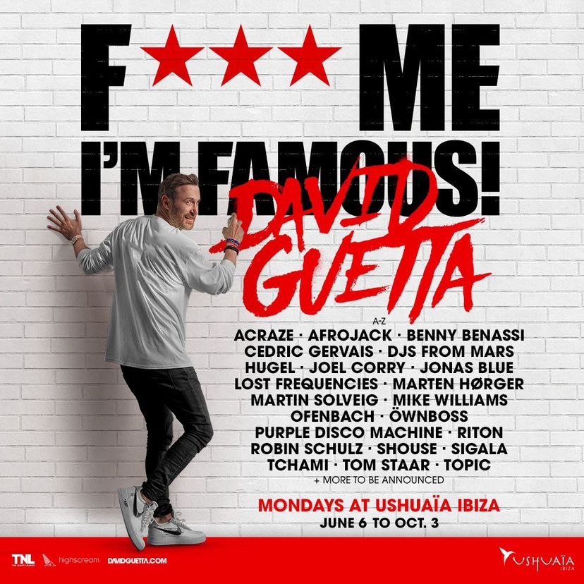 David Guetta’s F*** Me I'm Famous! event artwork