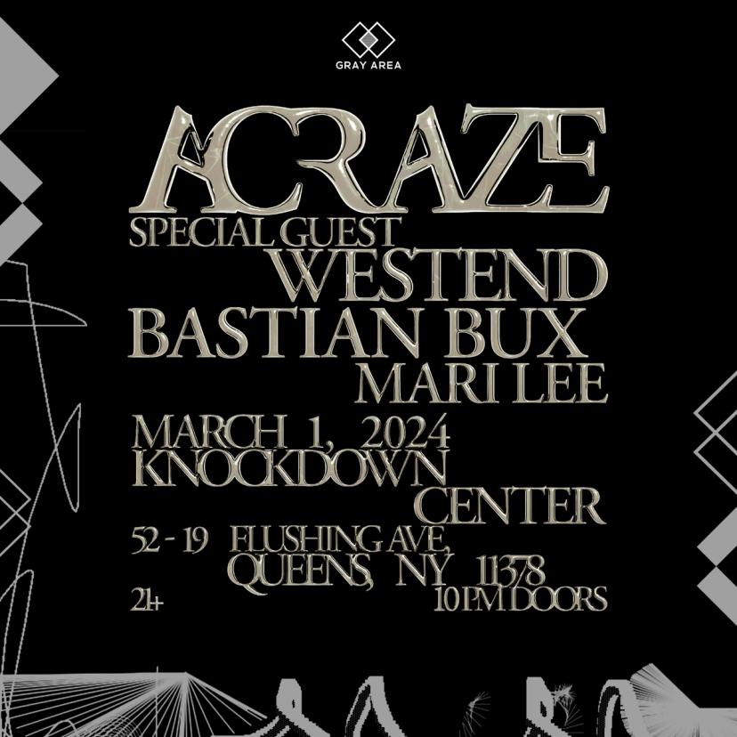 ACRAZE w. Westend, Bastian Bux & Mari Lee event artwork