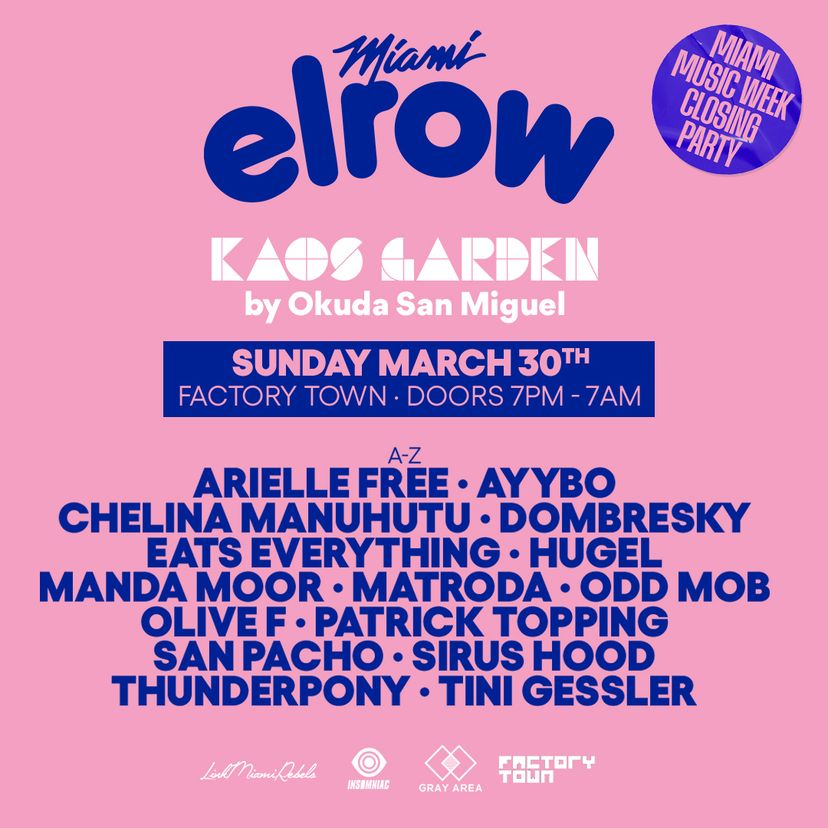 elrow Miami Music Week Closing 2025: Kaos Garden event artwork