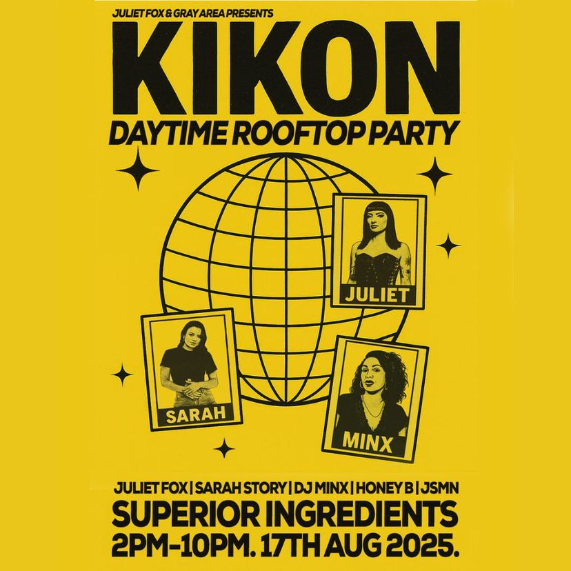 KIKON NY: Juliet Fox b2b Sarah Story b2b DJ Minx event artwork