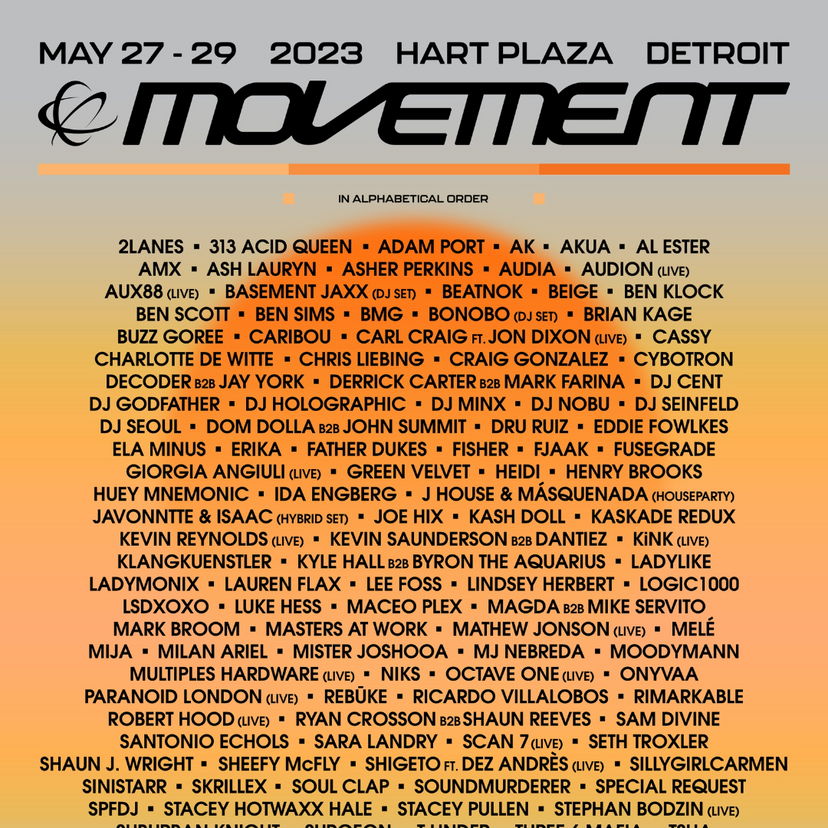 Movement Music Festival 2023 event artwork