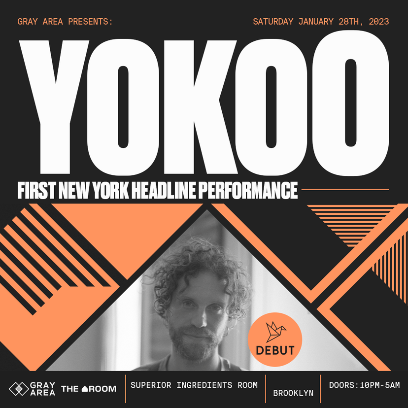 Debut: YokoO First New York Headline Performance event artwork