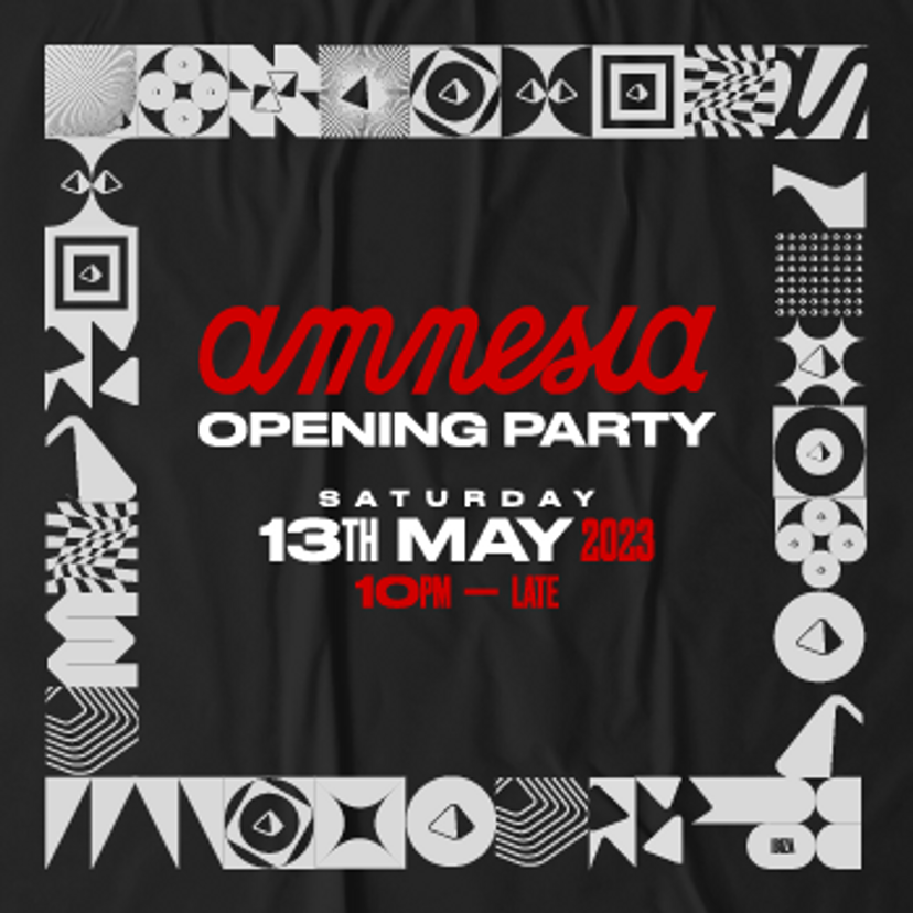 Amnesia Opening Party 2023 event artwork