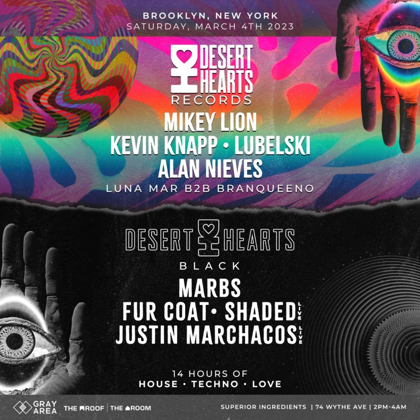 Desert Hearts Records x Desert Hearts Black event artwork
