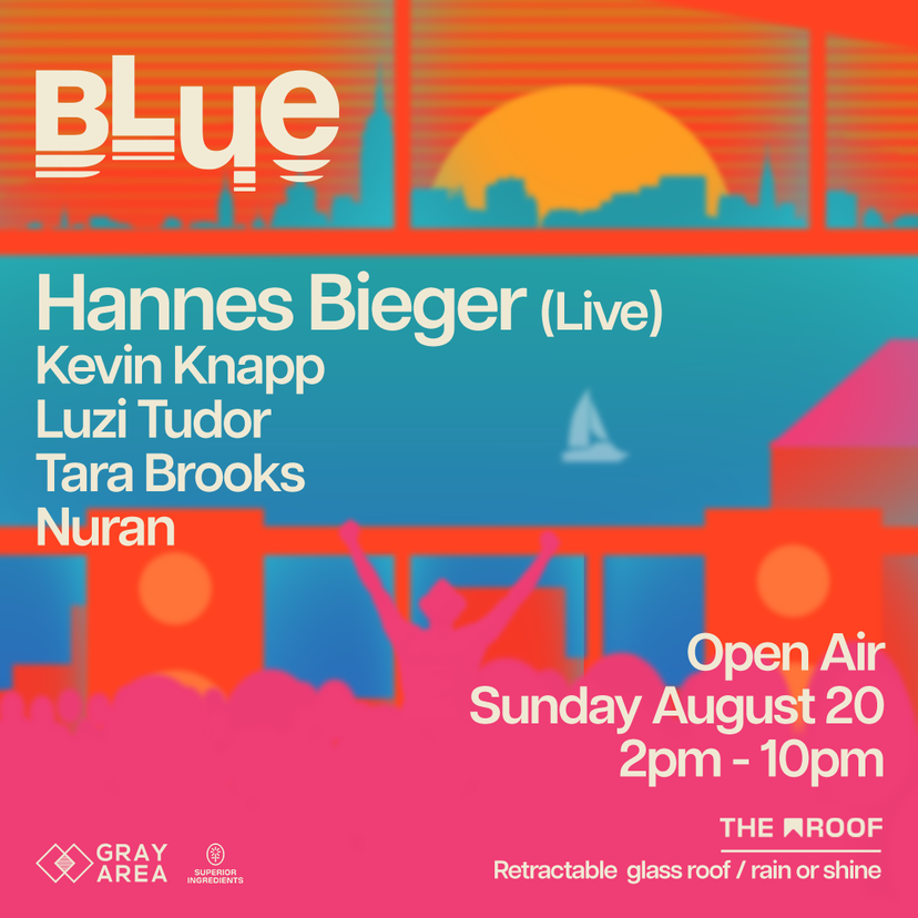 BLUE w. Hannes Bieger, Kevin Knapp, Luzi Tudor, Tara Brooks & Nuran event artwork