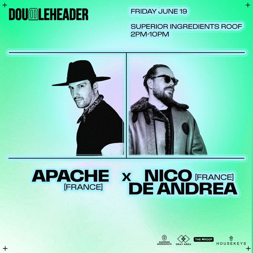 DOUBLEHEADER: Apache x Nico de Andrea event artwork