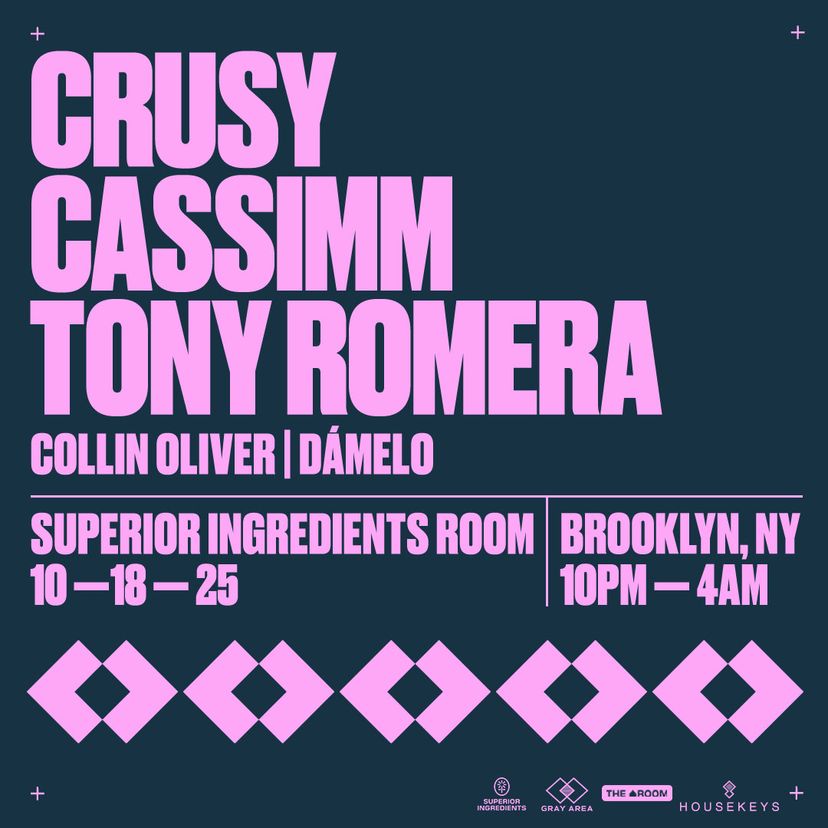 CASSIMM b2b Crusy b2b Tony Romera event artwork