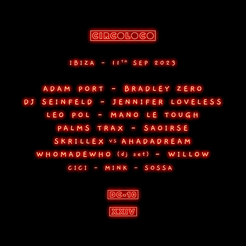 Circoloco week 20 event artwork