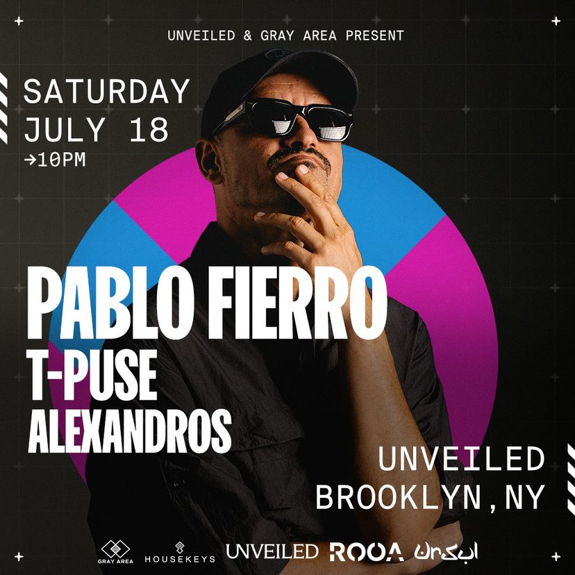 Pablo Fierro w. T-Puse & Alexandros event artwork
