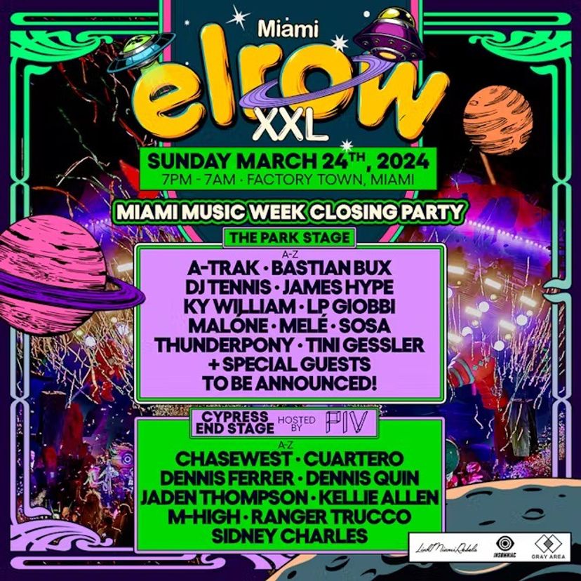 elrow Miami Music Week: RowsAttacks! 2024 event artwork