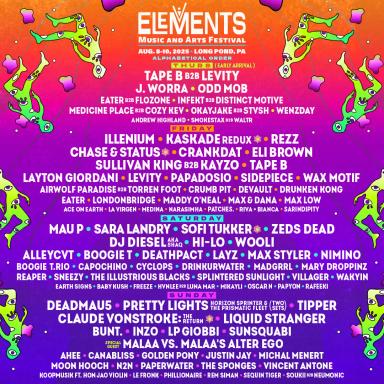 Elements Music & Arts Festival 2025 event artwork