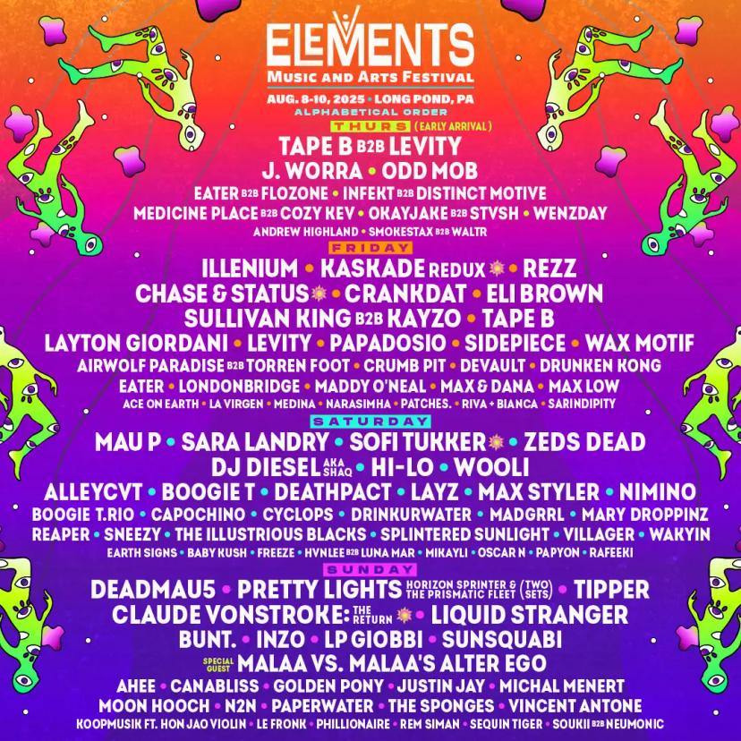 Elements Music & Arts Festival 2025 event artwork
