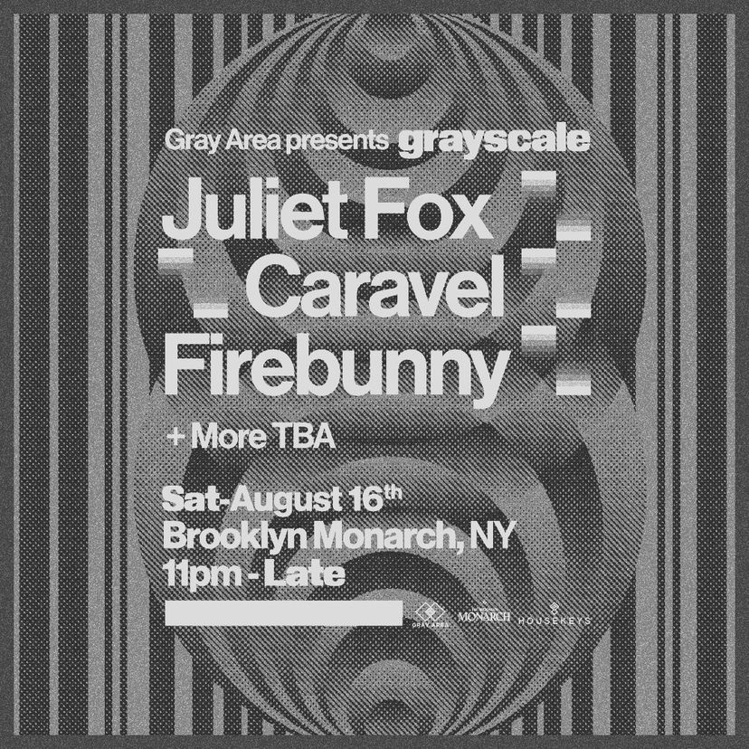 grayscale with Juliet Fox & Caravel event artwork