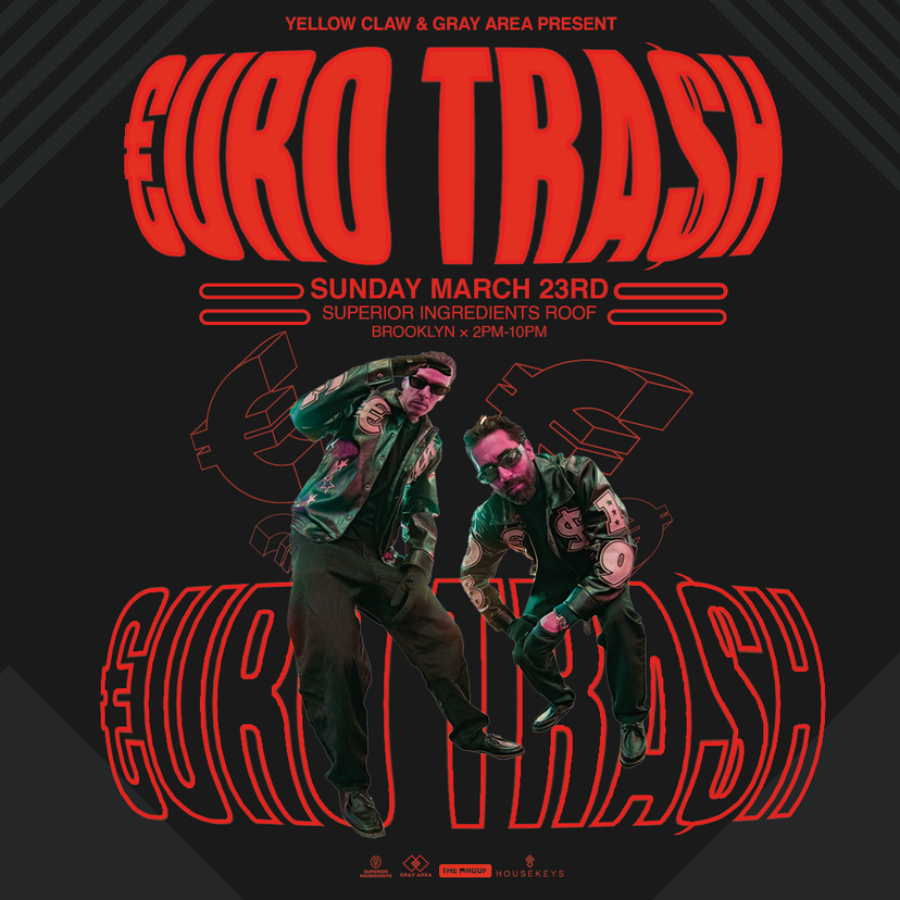 Yellow Claw presents €URO TRA$H event artwork