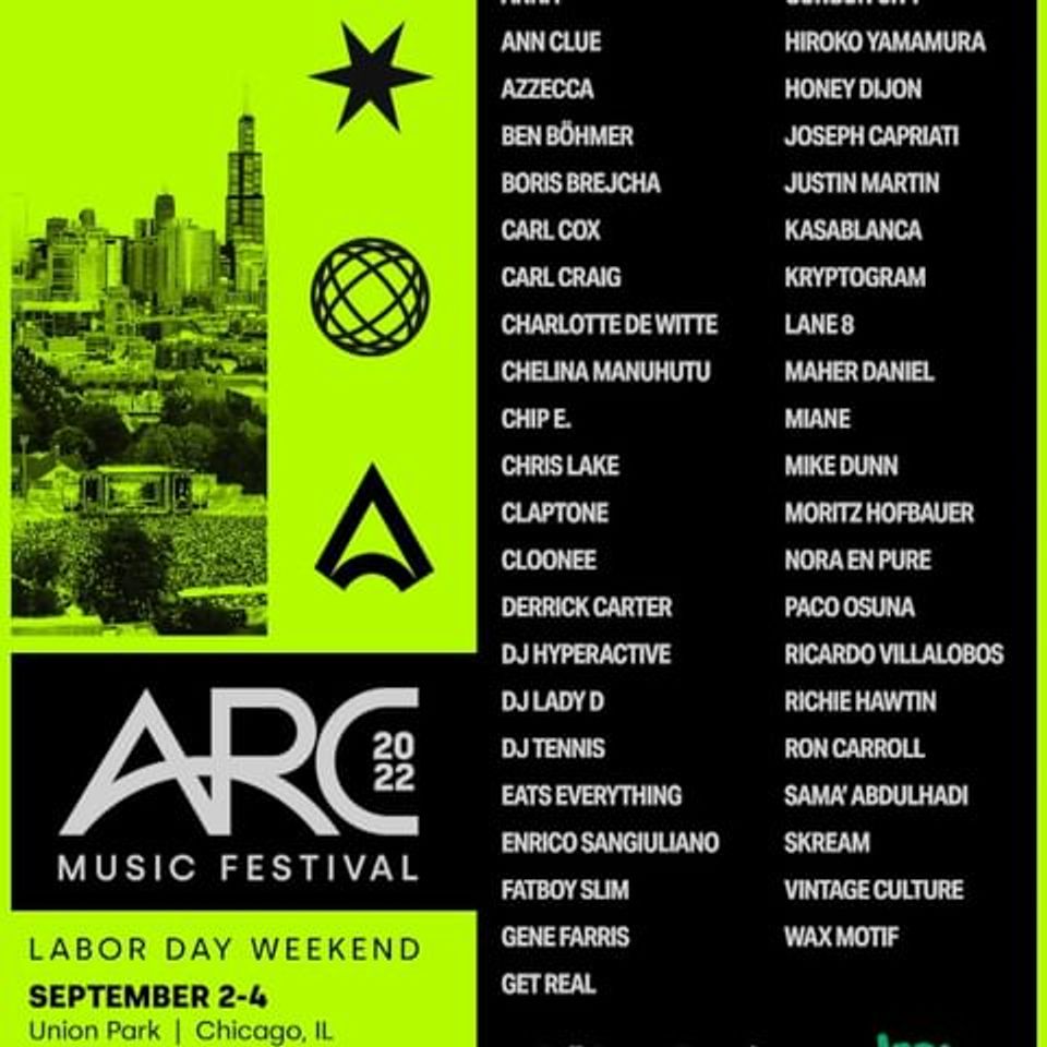 ARC Music Festival  Union Park, Chicago - ARC Music Festival - Labor Day  Weekend 2023