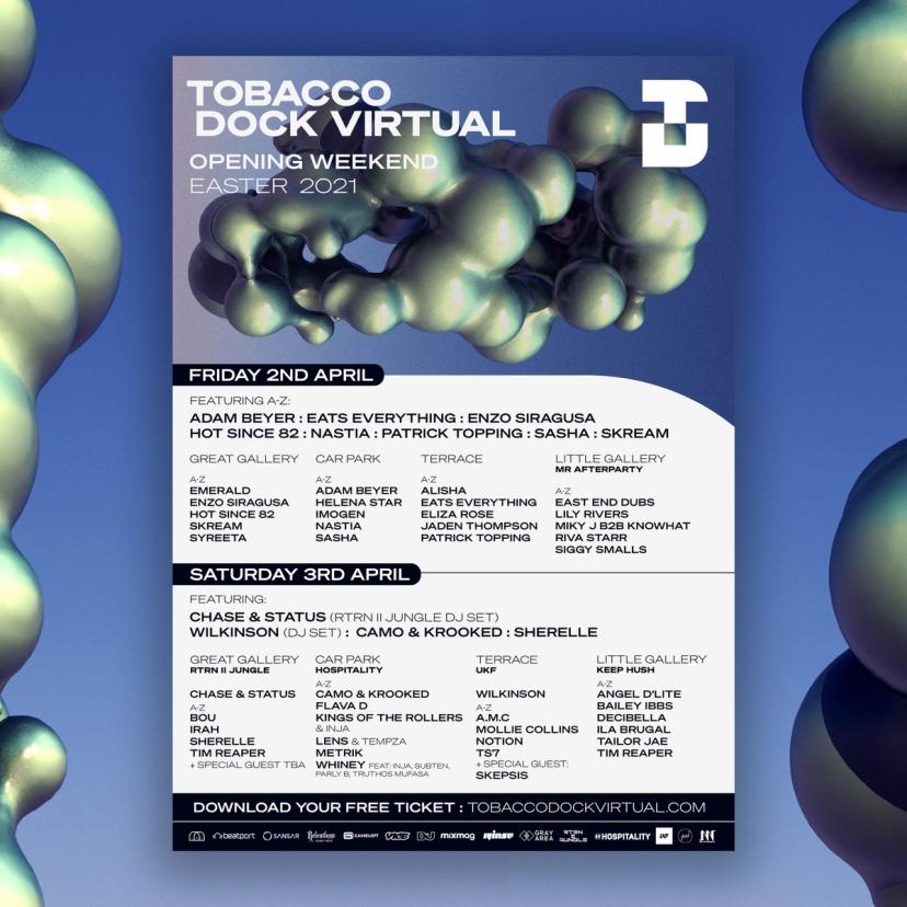 Tobacco Dock Virtual Weekender event artwork