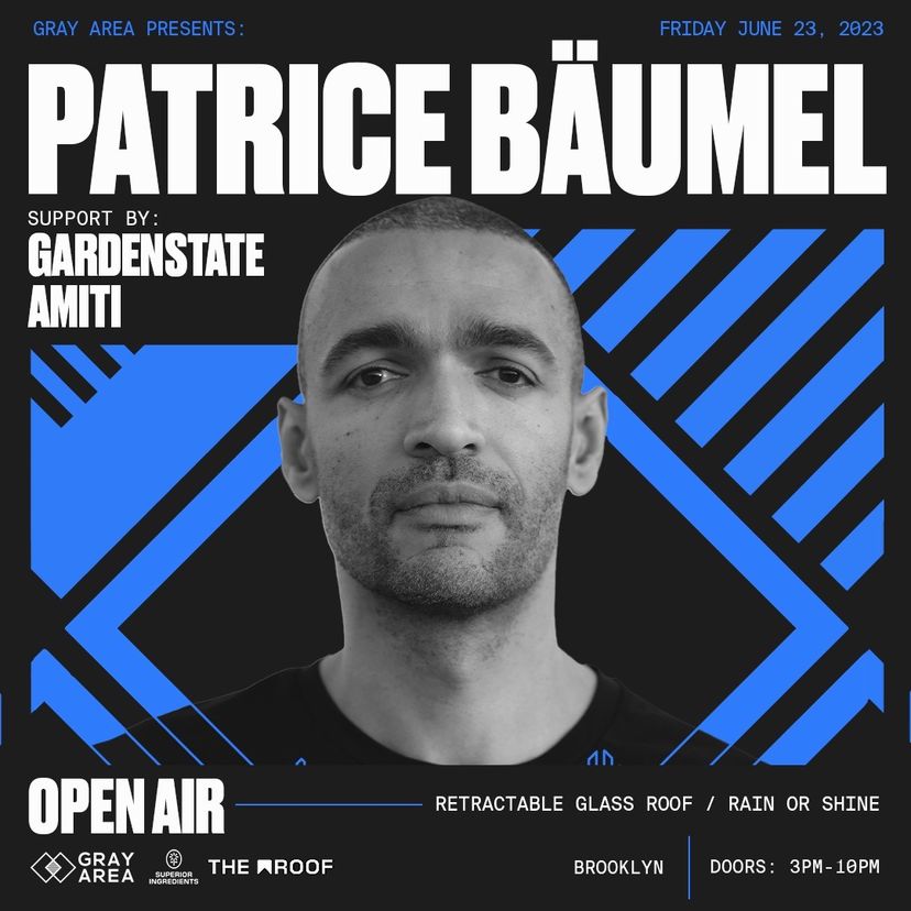 Patrice Bäumel Open Air with Gardenstate, Amiti and Palazzo event artwork