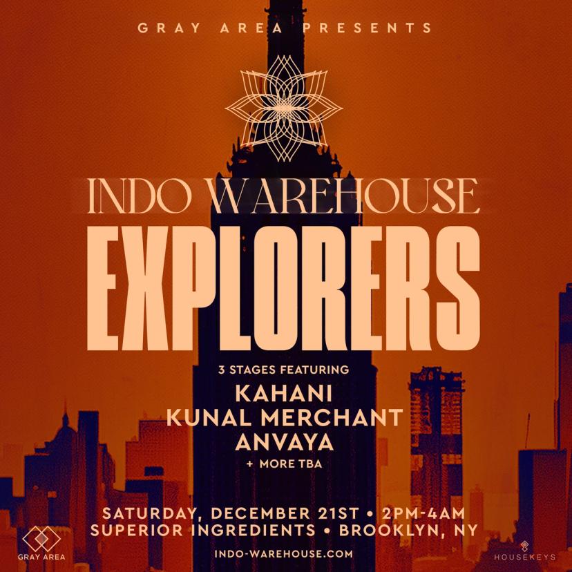 Indo Warehouse: Explorers (All Day, All Night – Brooklyn Takeover) event artwork