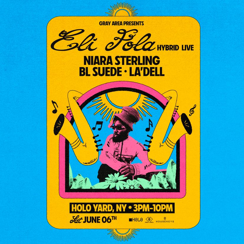 Eli Fola with Niara Sterling, BL SUEDE  & Guests event artwork